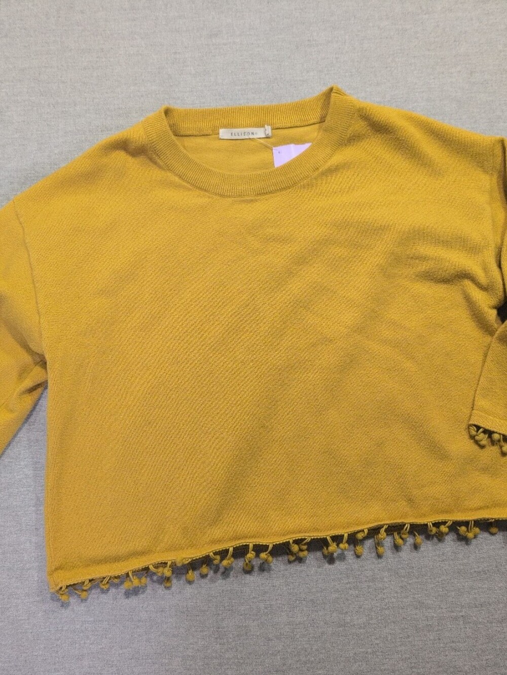ELLISTONE mustard cropped knit top